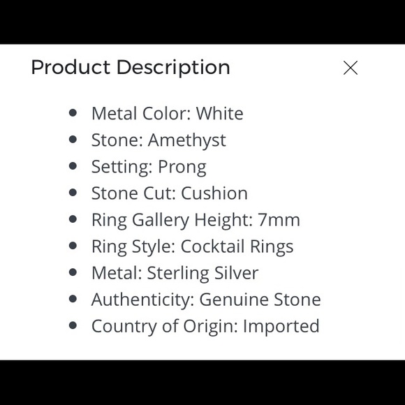 Ladies Amethyst ring - Picture 3 of 4